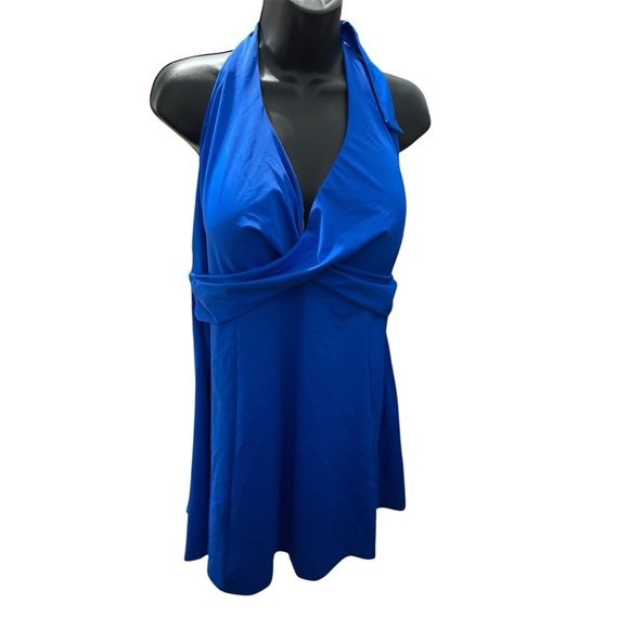 Swimsuits For All Women’s Slimming One Piece Halter Neck Royal Blue - Picture 1 of 5